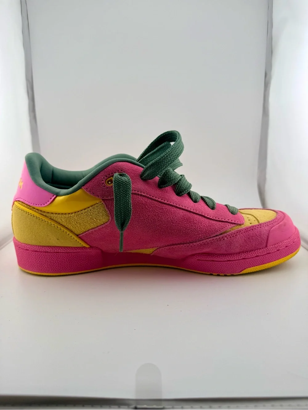 Reebok Classic Men's Pink & Yellow Low-Top Sneakers